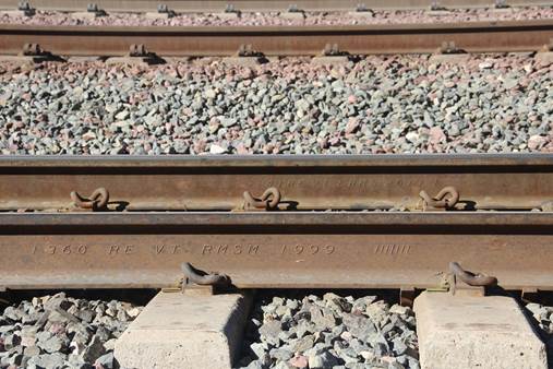 A close up of the rail at Summit.